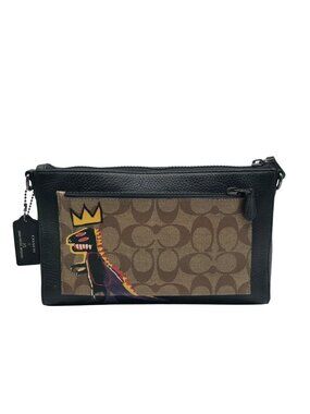 Coach X Jean-Michel Basquiat Holden Black Leather Clutch